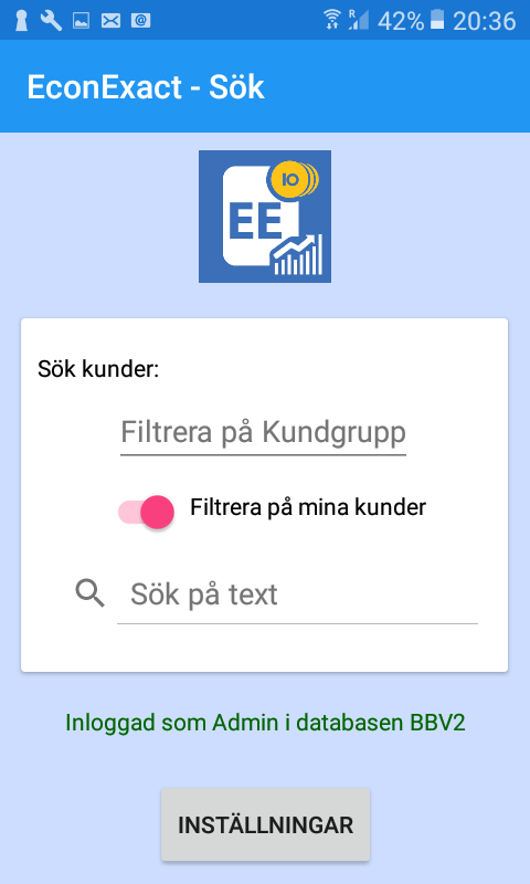 EconExact skärmbilder - Appen för mobiltelefon eller surfplatta EconExact skärmbilder - Appen för mobiltelefon eller surfplatta